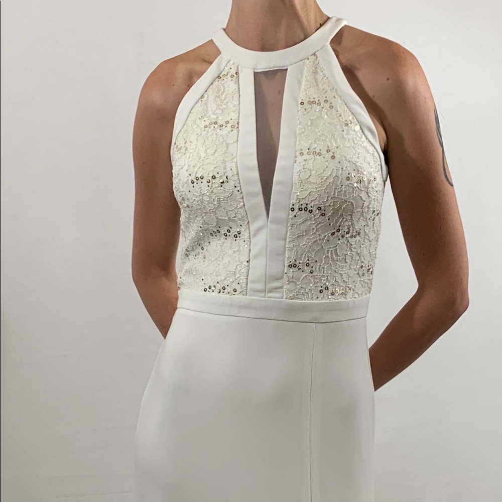 Nightway: White Formal Lace Dress